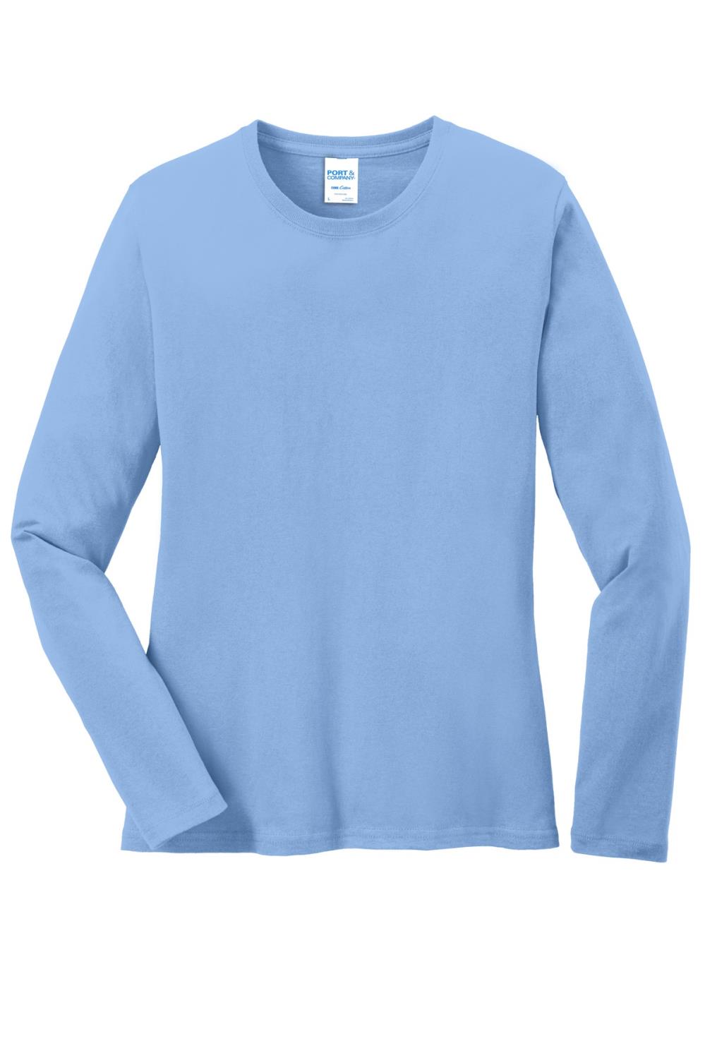 Port & Company Ladies Long Sleeve 100% Cotton T-shirt | Campus