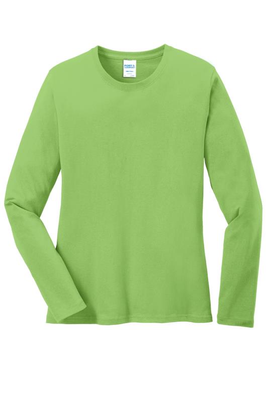 Port & Company Ladies Long Sleeve 100% Cotton T-shirt | Campus