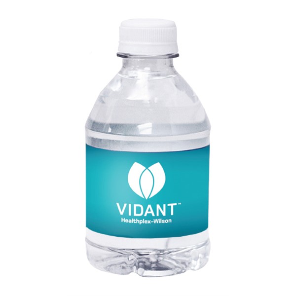 Custom Bottled Water - 8 oz. Flat Cap - Printed School Supplies
