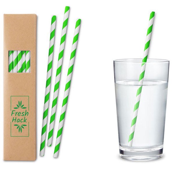 Custom Candy Stripe Paper Straw Pack - Printed School Supplies | Campus Marketing Specialists