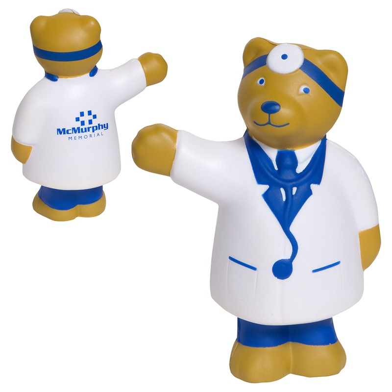 Custom Doctor Bear Stress Ball - Printed School Supplies | Campus Marketing Specialists