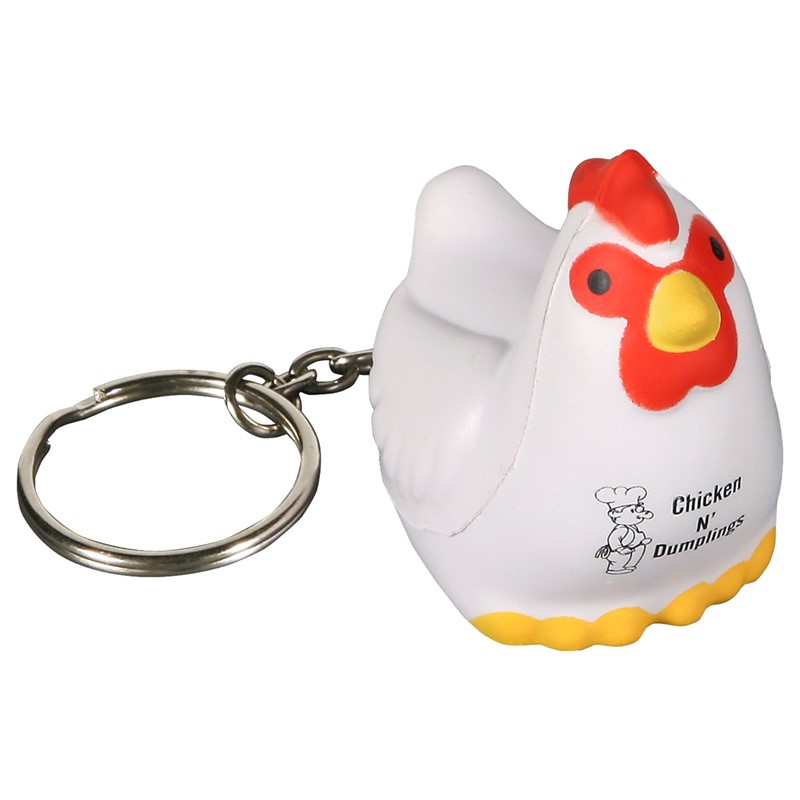 Custom Chicken Stress Ball Keytag - Printed School Supplies | Campus Marketing Specialists