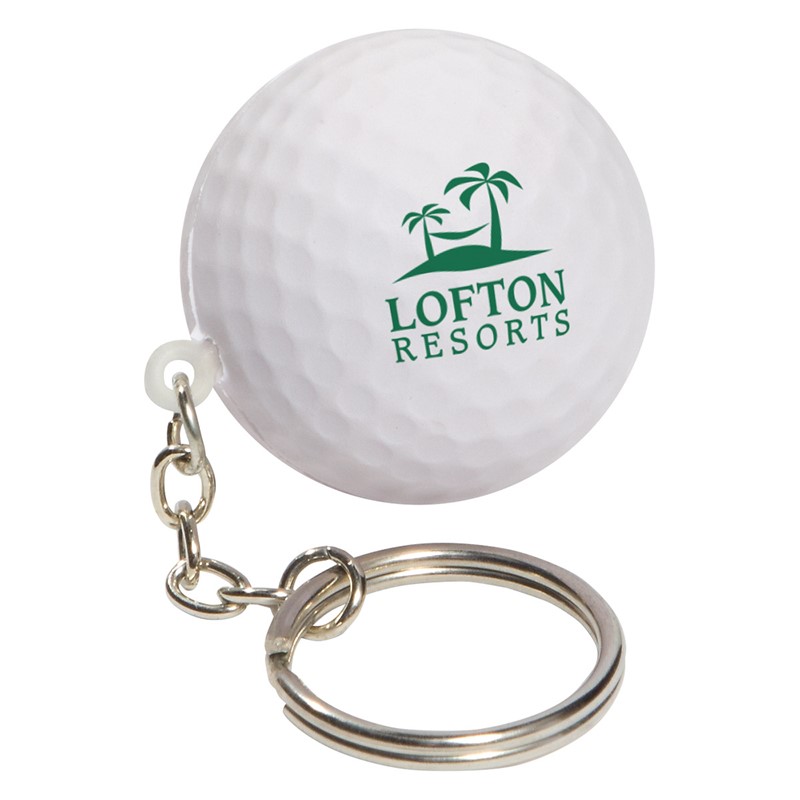 Custom Golf Ball Stress Ball Keytag - Printed School Supplies | Campus Marketing Specialists
