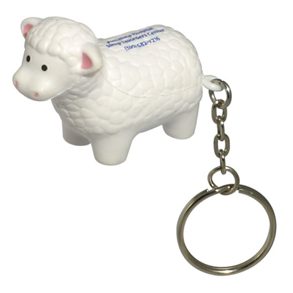 Custom Sheep Stress Ball Keytag - Printed School Supplies | Campus Marketing Specialists