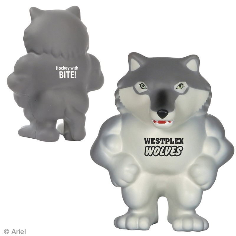 Custom Wolf Mascot Stress Ball - Printed School Supplies | Campus Marketing Specialists