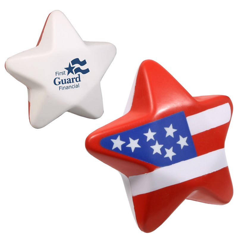 Custom Patriotic Star Stress Ball - Printed School Supplies | Campus Marketing Specialists