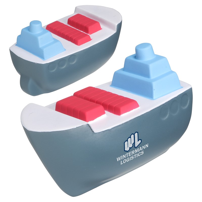 Custom Cargo Boat Stress Ball - Printed School Supplies | Campus Marketing Specialists
