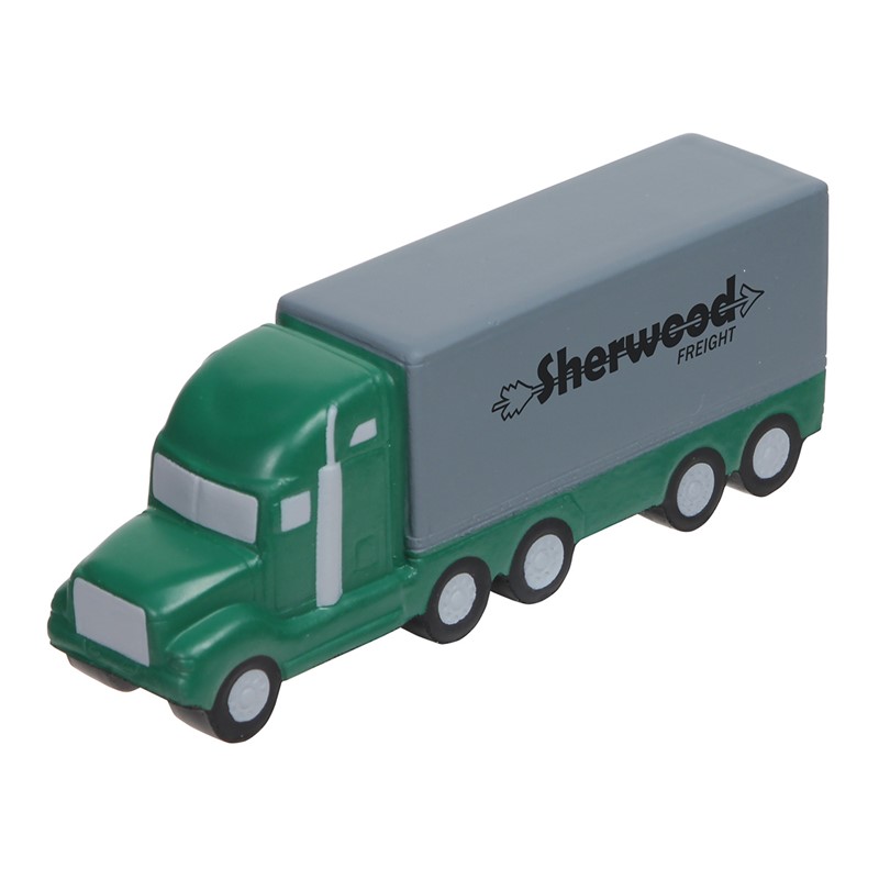 Custom Semi-Truck Stress Ball (Blue/Red & Grey) - Printed School Supplies | Campus Marketing Specialists