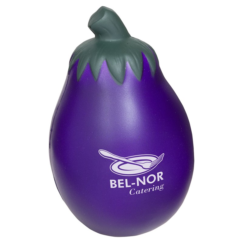 Custom Eggplant Stress Ball - Printed School Supplies | Campus Marketing Specialists