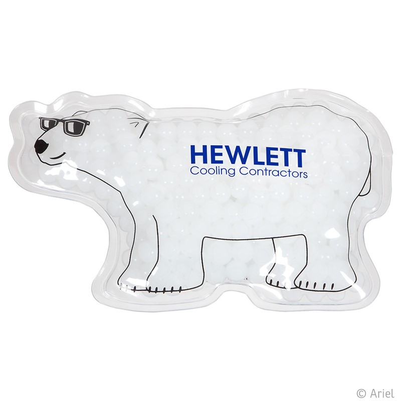 Custom Polar Bear Gel Bead Hot/Cold Pack - Printed School Supplies | Campus Marketing Specialists