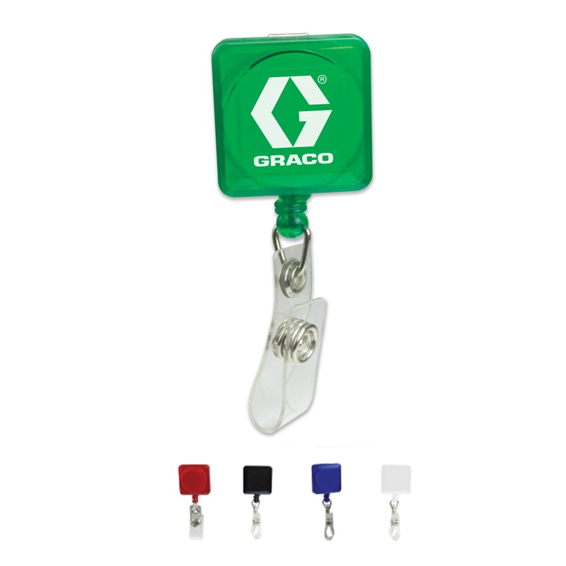 Custom Square Retractable Badge Holder - Printed School Supplies | Campus Marketing Specialists