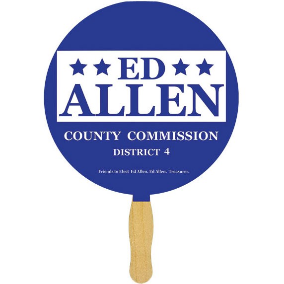 Custom Round Sandwiched Hand Fan - Printed School Supplies | Campus Marketing Specialists