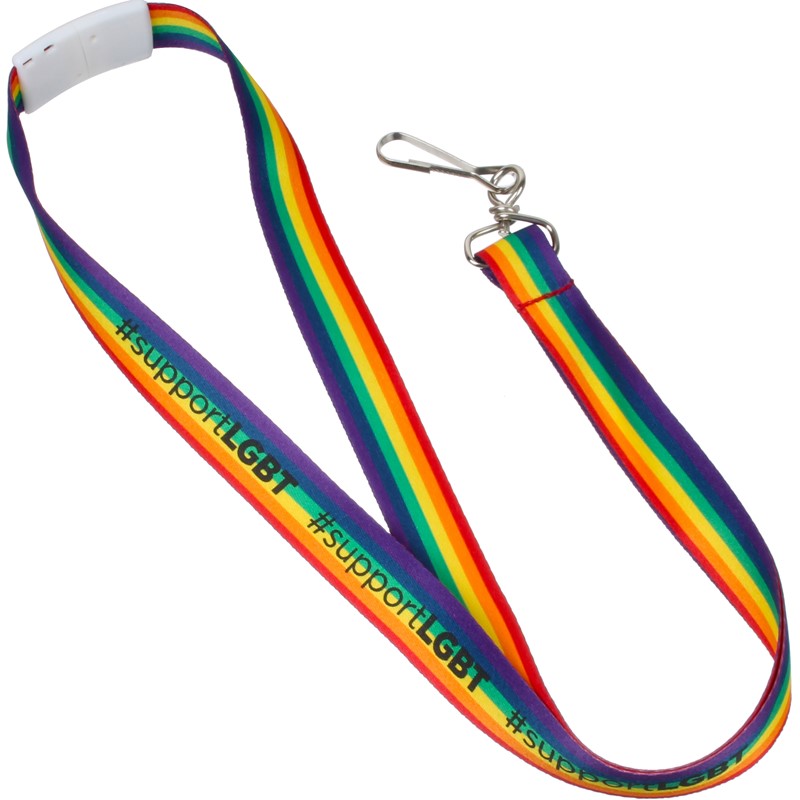 Custom Rainbow Pride Lanyard - Printed School Supplies | Campus Marketing Specialists