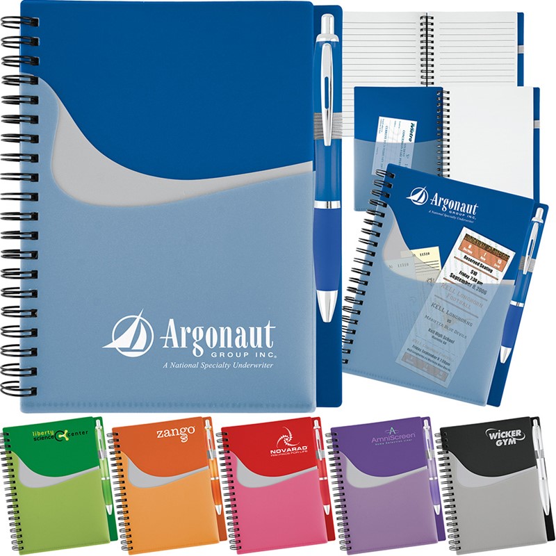 Custom New Wave Pocket Buddy Notebook - Printed School Supplies | Campus Marketing Specialists