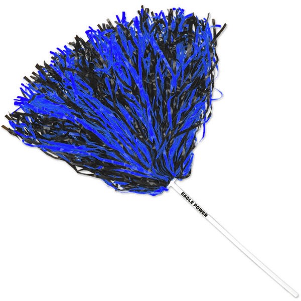 Custom Pom Poms w/ 12 in. Handle - 500 Streamers - Blue - Printed School Supplies | Campus Marketing Specialists