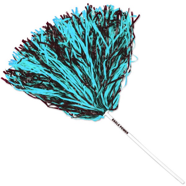 Custom Pom Poms w/ 12 in. Handle - 500 Streamers - Light Blue - Printed School Supplies | Campus Marketing Specialists