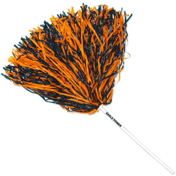 Custom Pom Poms w/ 12 in. Handle - 500 Streamers - Orange - Printed School Supplies | Campus Marketing Specialists