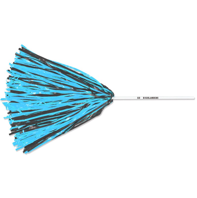 Custom Pom Poms w/ 10 in. Handle - 500 Streamers - Light Blue - Printed School Supplies | Campus Marketing Specialists
