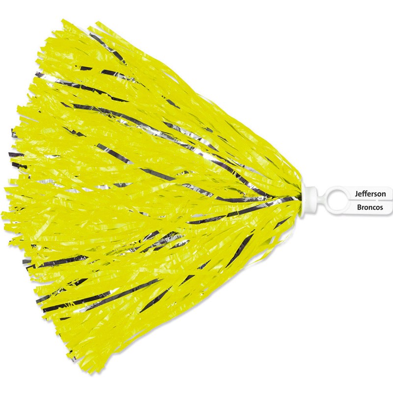 Custom Pom Poms w/ Split Ring Handle - 500 Streamers - Yellow - Printed School Supplies | Campus Marketing Specialists
