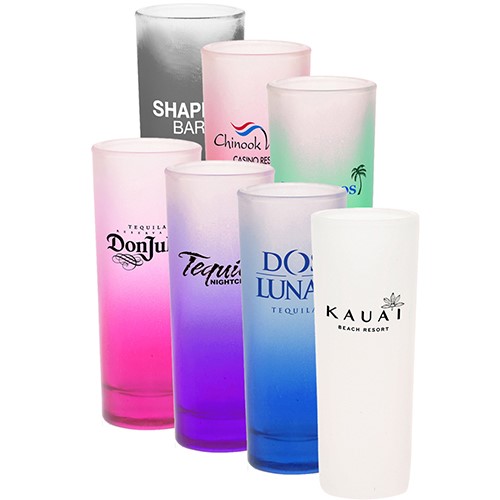 Custom Color Blended Tall Shot Glass - 2 oz. - Printed School Supplies | Campus Marketing Specialists