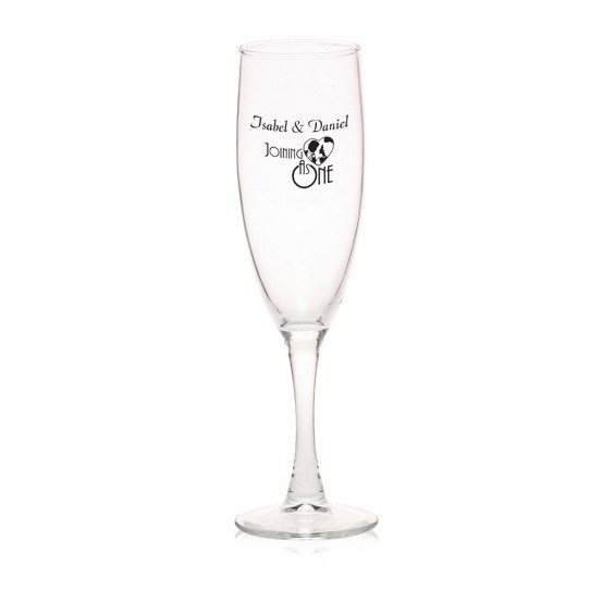 Custom Clear Stem Champagne Flute - 5.75 oz. - Printed School Supplies | Campus Marketing Specialists
