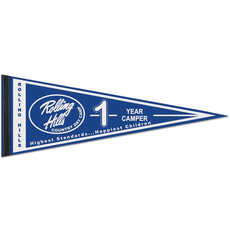 Custom 9'' x 24'' White Felt Pennant - Printed School Supplies | Campus Marketing Specialists