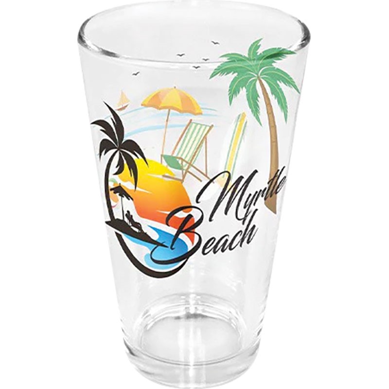 Custom Color Brite Pint Glass - 16 oz. - Printed School Supplies | Campus Marketing Specialists