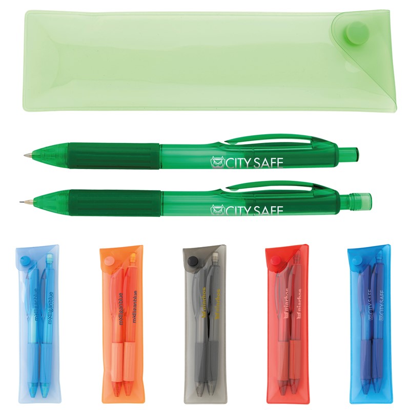 Custom Olympia Gel Pen & Mechanical Pencil Set - Printed School Supplies | Campus Marketing Specialists