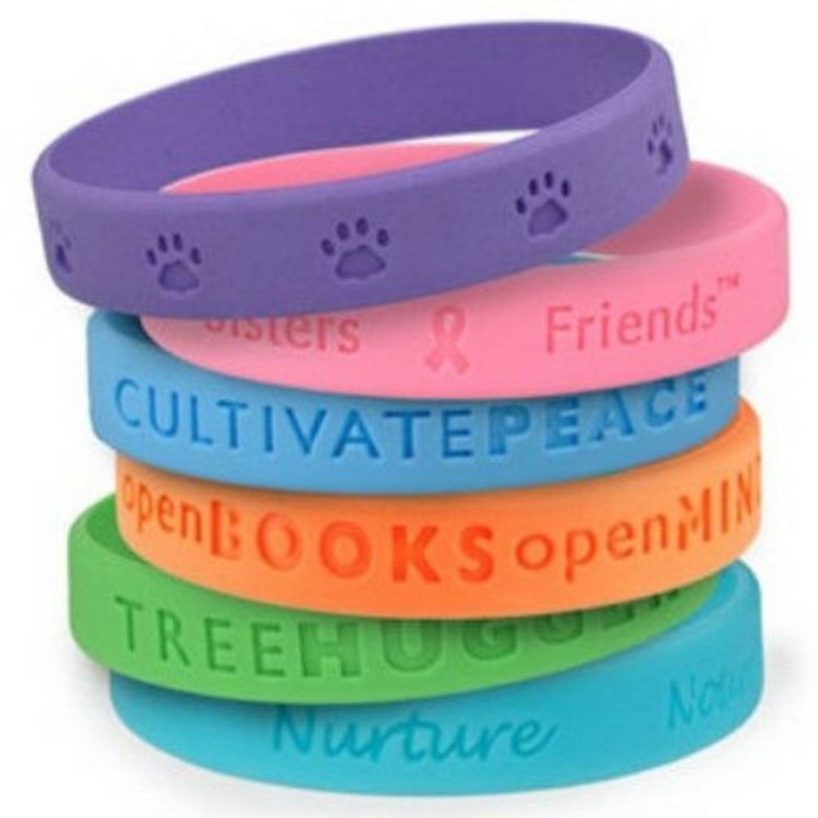 Custom Silicone Wristbands - Debossed - Printed School Supplies | Campus Marketing Specialists