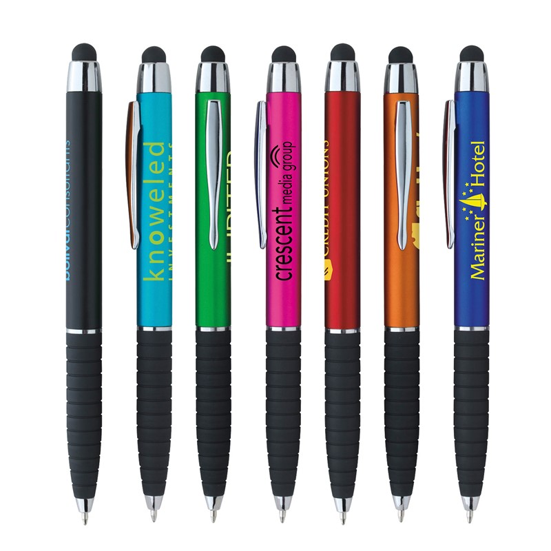 Custom Metallic Cool Grip Stylus Pen - Printed School Supplies | Campus Marketing Specialists
