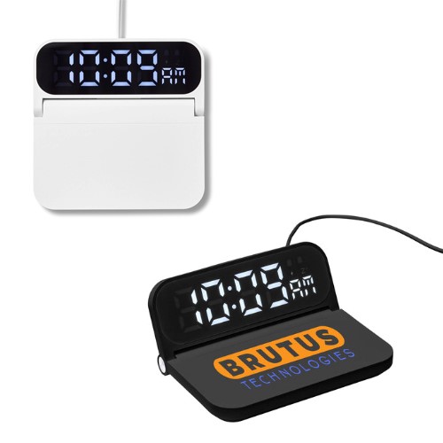Custom Trendsetter Alarm Clock Wireless Charger - Printed School Supplies | Campus Marketing Specialists