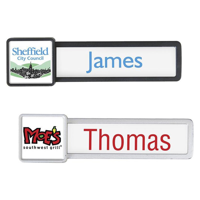 Logo Square Reusable Name Badge - Printed School & Office Supplies | Campus Marketing Specialists