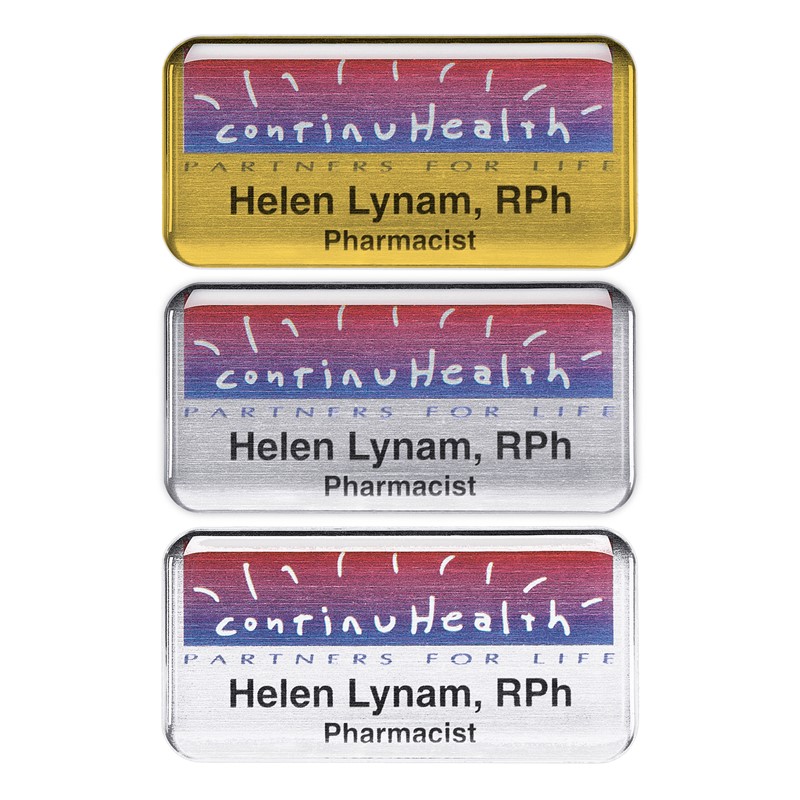 Silver Streak Name Badge - Printed School & Office Supplies | Campus Marketing Specialists