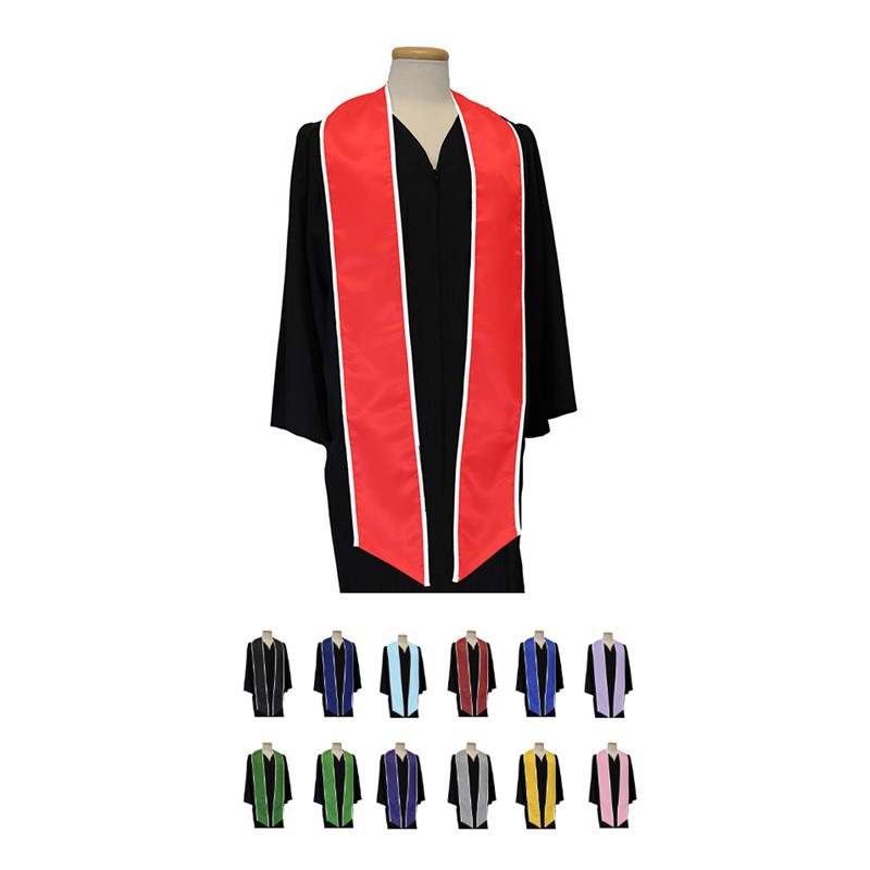 Solid Color Graduation Stole with White Binding - 84'' - Printed School & Office Supplies | Campus Marketing Specialists