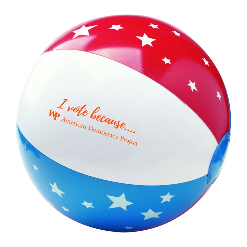 Custom Stars & Stripes Beach Ball - 16 in - Printed School Supplies | Campus Marketing Specialists