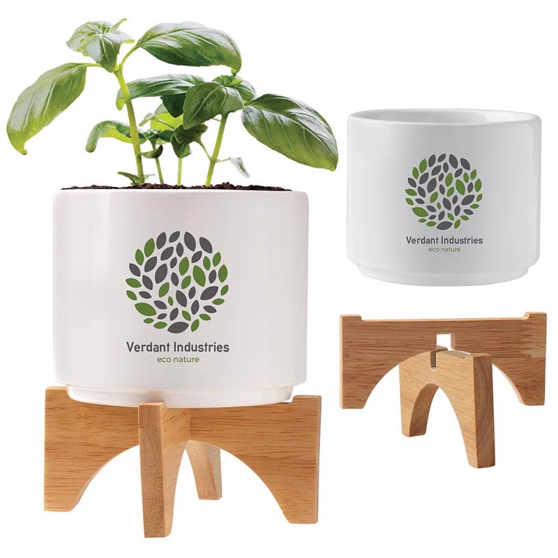 Custom Ceramic Planter Set - Printed School Supplies | Campus Marketing Specialists