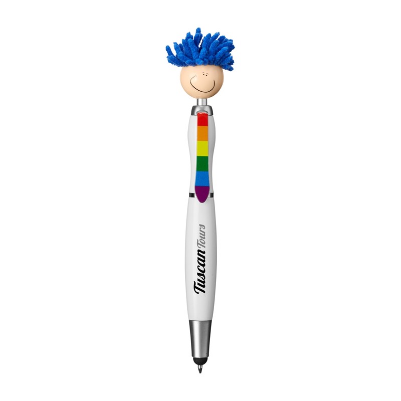 Custom Rainbow Mop Topper Screen Cleaner Stylus Pens - Printed School Supplies | Campus Marketing Specialists