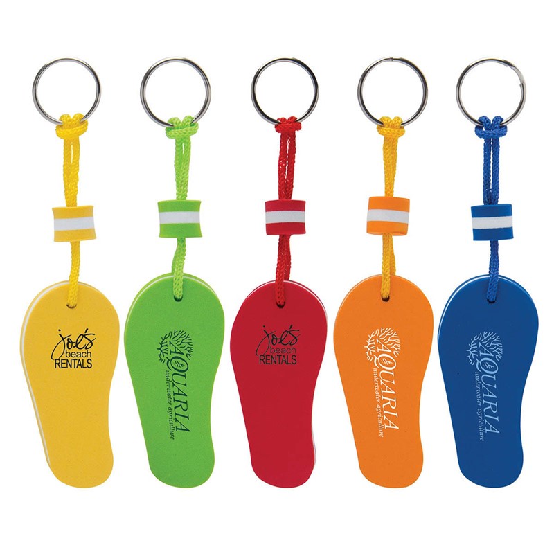 Custom Floating Flip Flop Keychain - Printed School Supplies | Campus Marketing Specialists