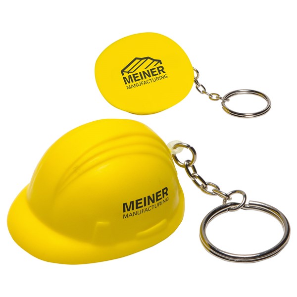Hard Hat Stress Ball Keytag
