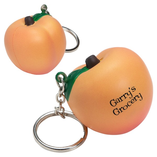 Peach Stress Ball Keytag