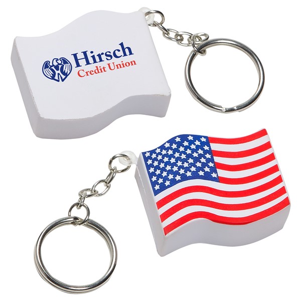 US Flag Stress Ball Keytag