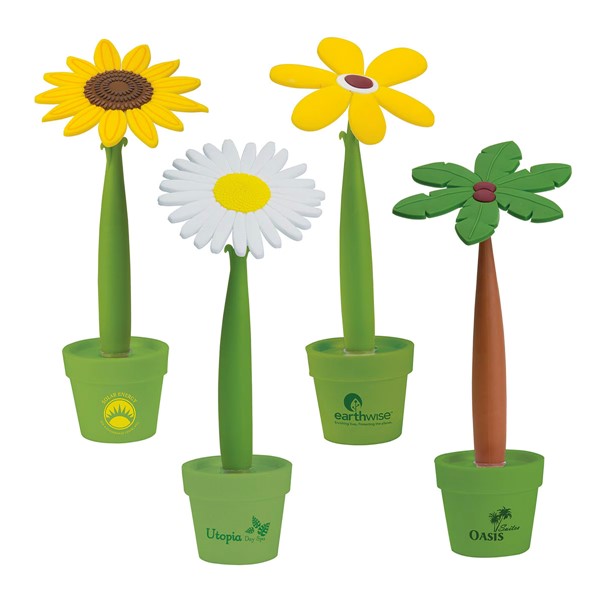 Flower Pen & Mini Pot - Green Pot