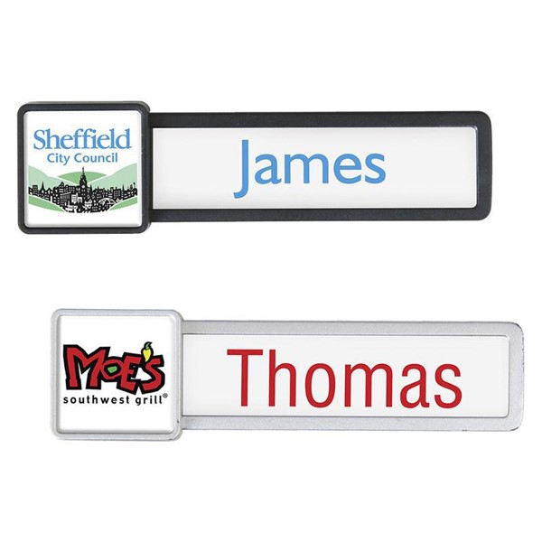 Logo Square Reusable Name Badge