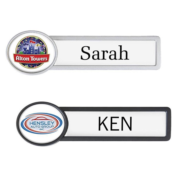 Logo Oval Reusable Name Badge