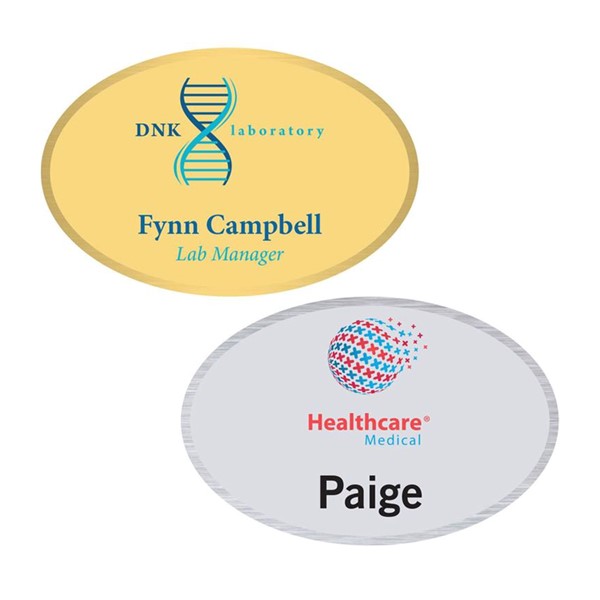 Oval Metal Name Badge